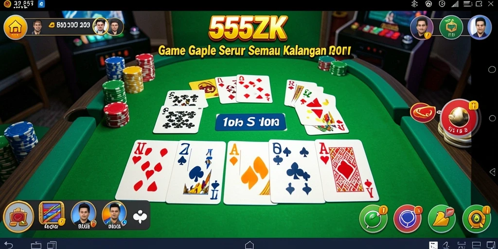Tampilan seru gameplay Gaple di 555ZK yang mengasyikkan.