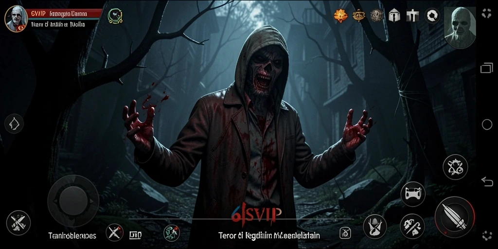 Screenshot dari gameplay Horror yang menegangkan dan menyeramkan.