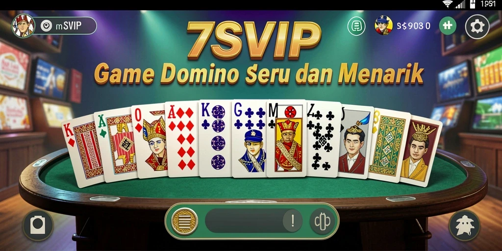 Screenshot gameplay 7SVIP menampilkan aksi seru bermain Domino.