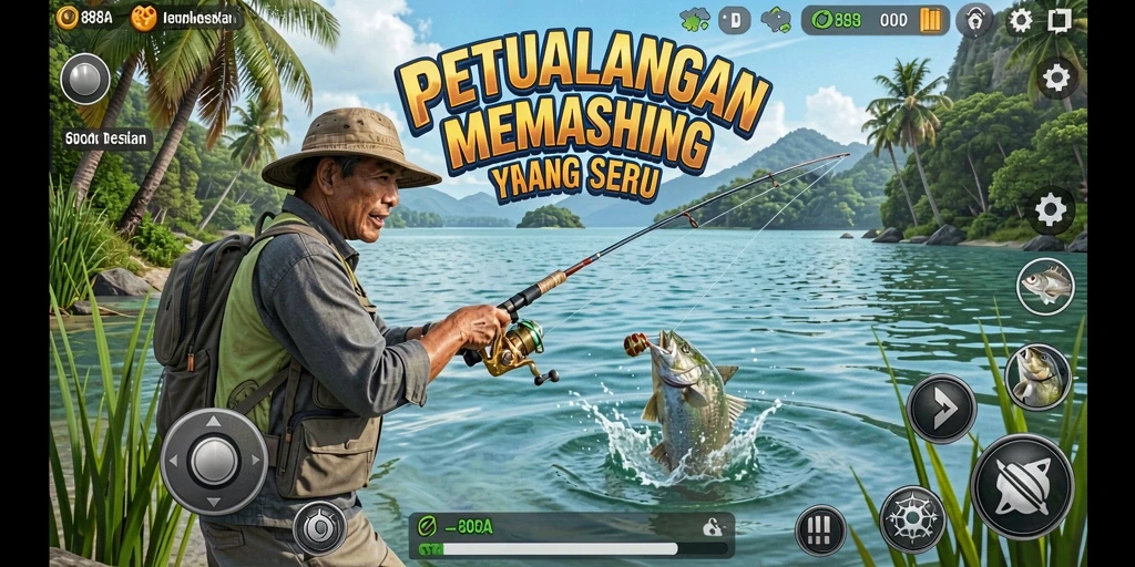 Tangkapan ikan yang beragam dalam gameplay memancing yang menarik.