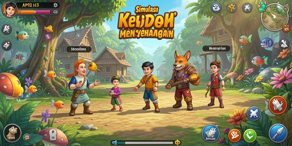 Tampilan gameplay API33 yang menunjukkan interaksi mendalam antar karakter.
