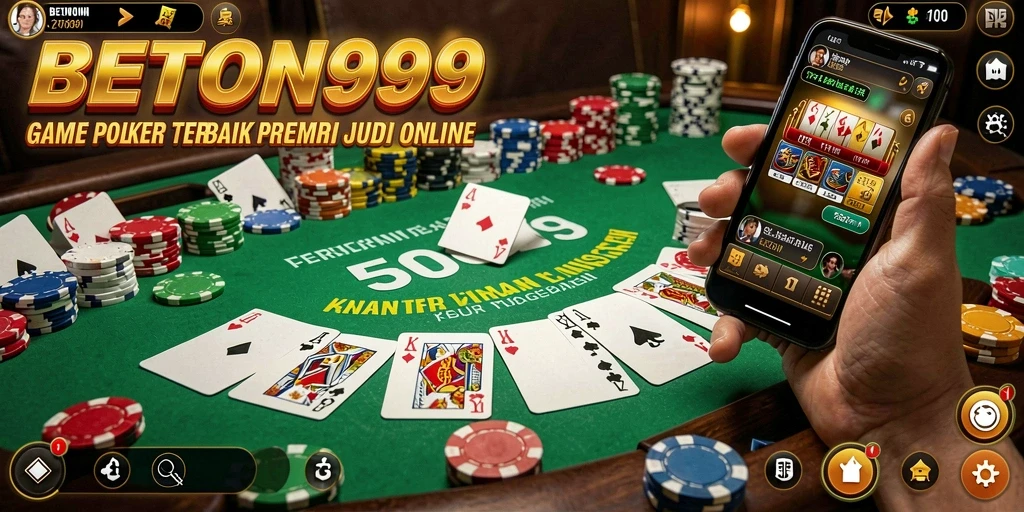 Tampilan gameplay Poker yang seru dan menegangkan di BETON999.