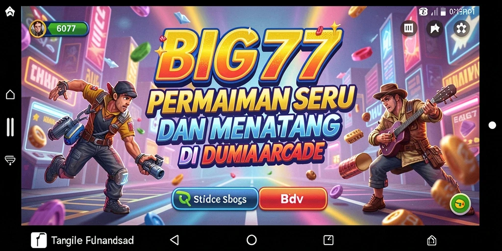 Screenshot menunjukkan aksi seru dalam permainan Arcade BIG77.