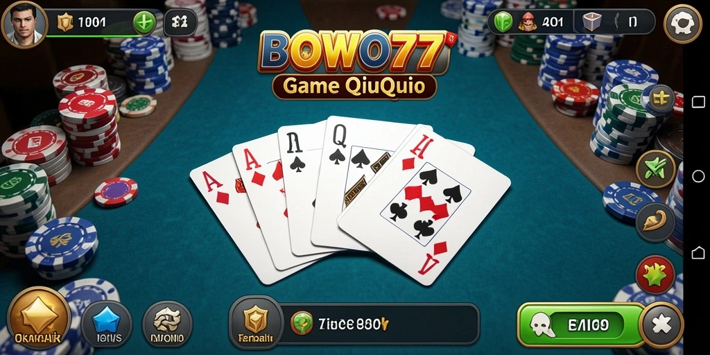 Tampilan gameplay QiuQiu yang mendebarkan di BOWO77.