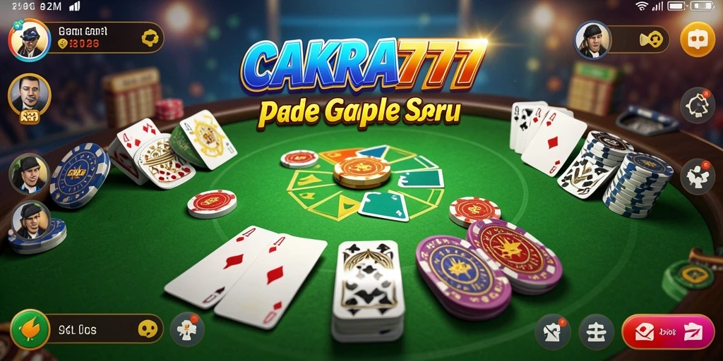Tampilan gameplay seru CAKRA777 menunjukkan aksi kartu Gaple yang mendebarkan.