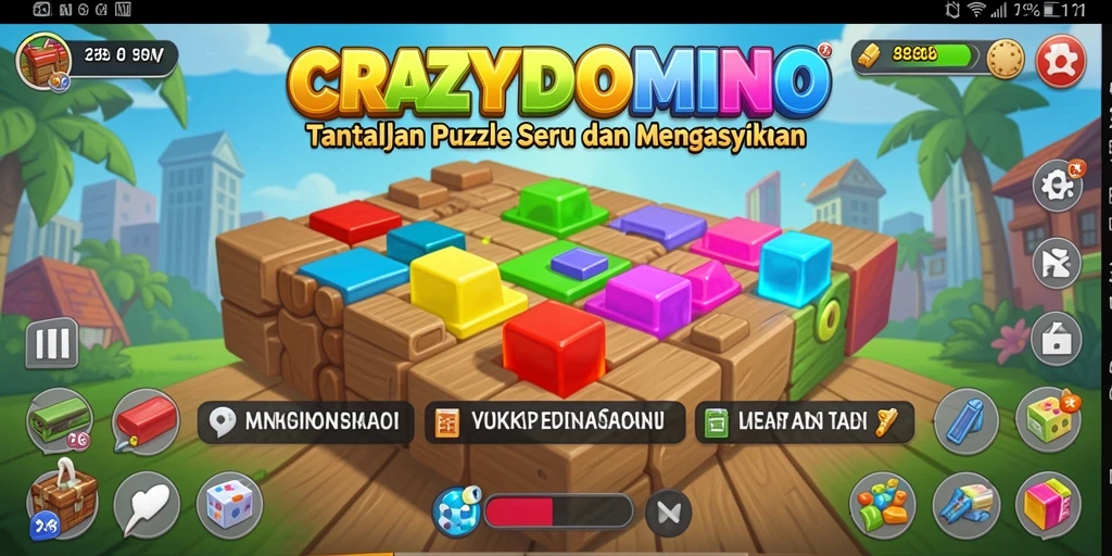 Tampilan gameplay seru dalam CRAZYDOMINO dengan berbagai tantangan puzzle.