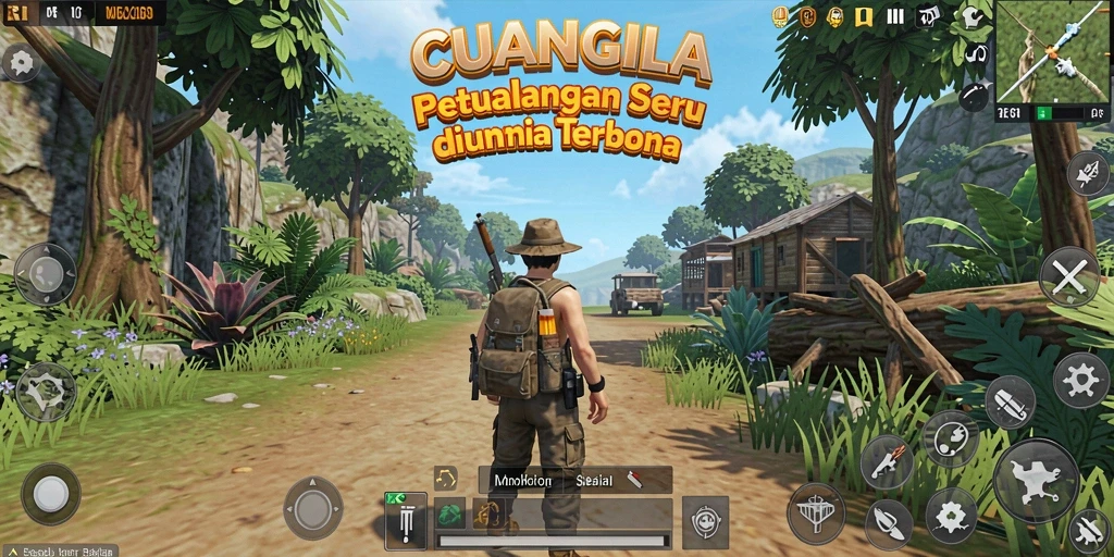 Screenshot CUANGILA menampilkan petualangan mendebarkan di dunia terbuka.