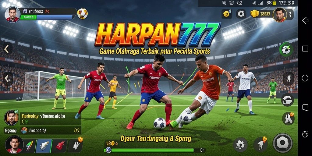 Tampilan gameplay intens dari HARAPAN777 saat bertanding di lapangan.