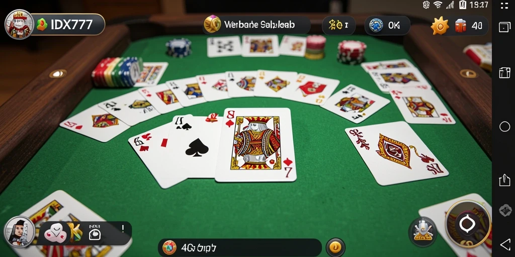 Screenshot gameplay IDX777 menampilkan aksi seru permainan Gaple.