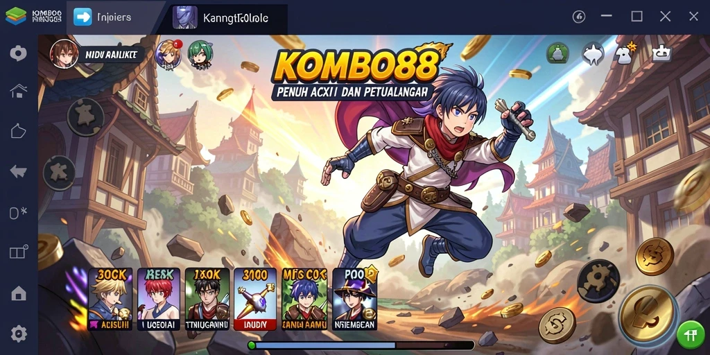 Screenshot gameplay menunjukkan karakter Anime yang sedang bertarung.