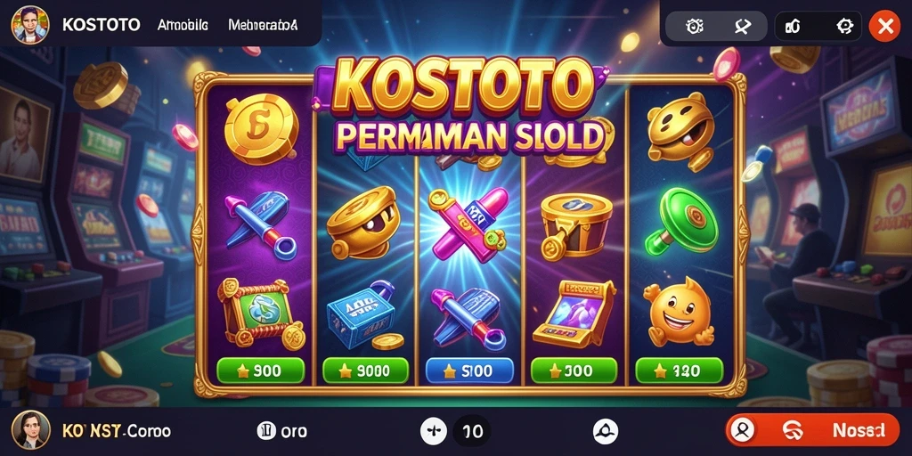 Screenshot gameplay KOSTOTO yang menampilkan mesin Slot populer.