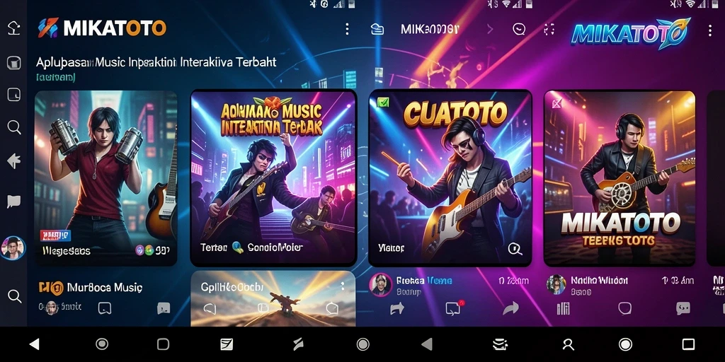 Tampilan gameplay MIKATOTO dengan interaksi musik yang seru.