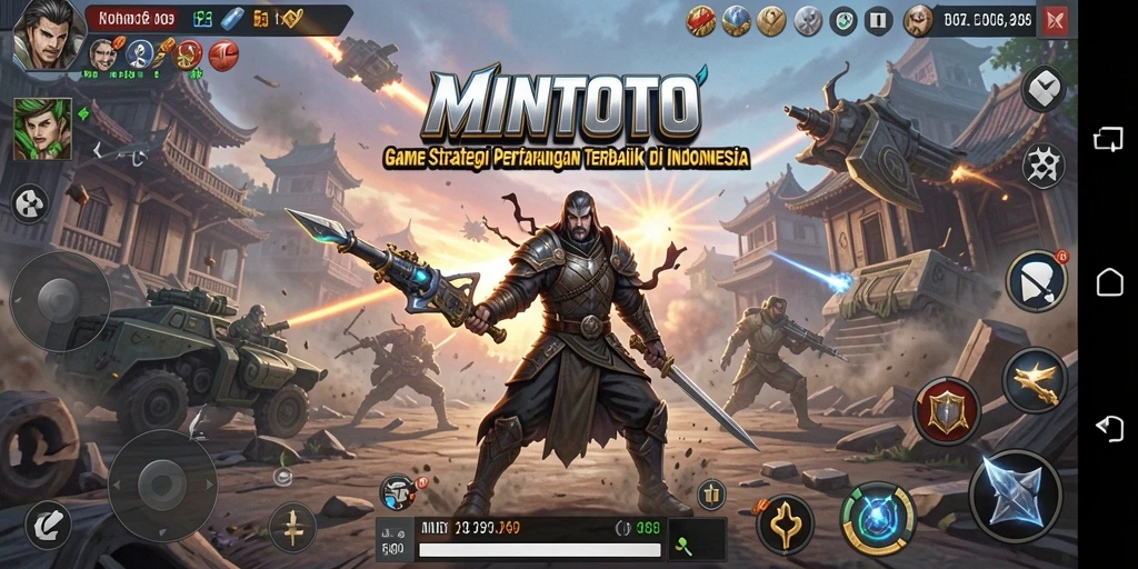 Screenshot MINTOTO menampilkan pertempuran strategi yang intens.