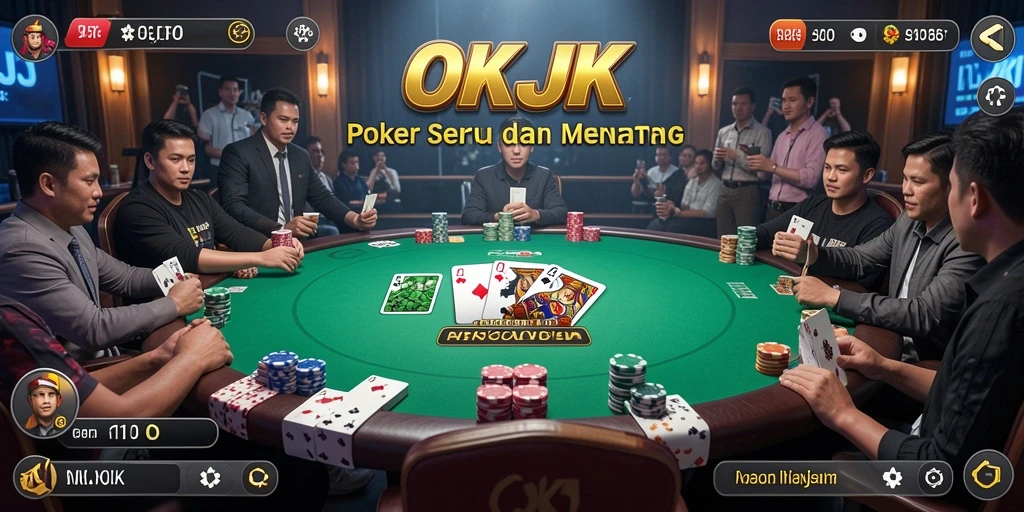 Tampilan gameplay Poker yang seru dan menegangkan di OKJK.