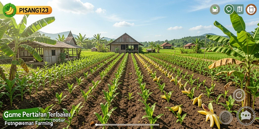 Screenshot PISANG123 menampilkan gameplay bertani yang seru dan interaktif.