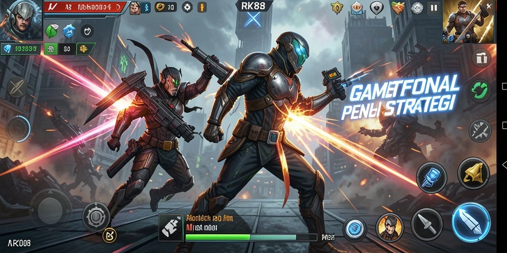 Tampilan gameplay intens di RK88 dengan aksi penuh strategi.