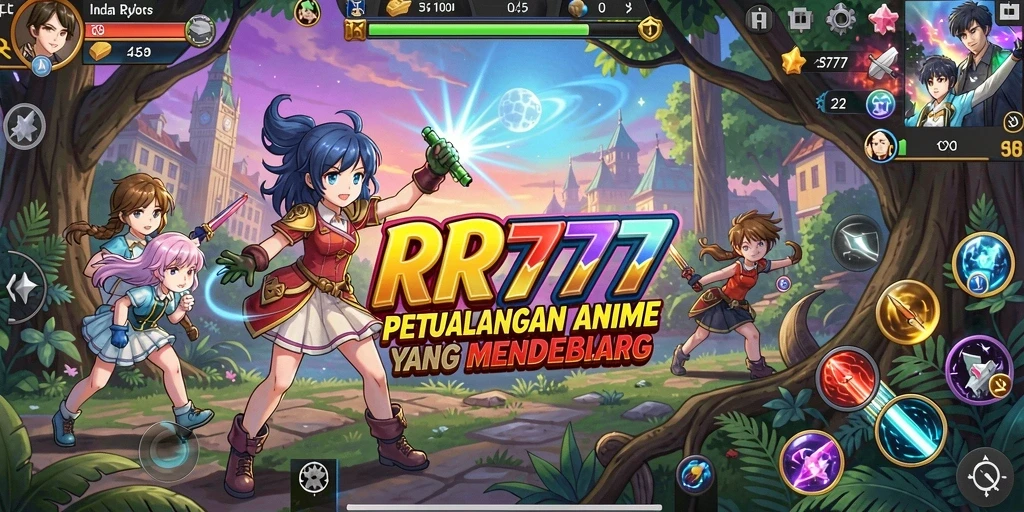 Gameplay RR777 menampilkan pertarungan anime yang mendebarkan dan karakter unik.