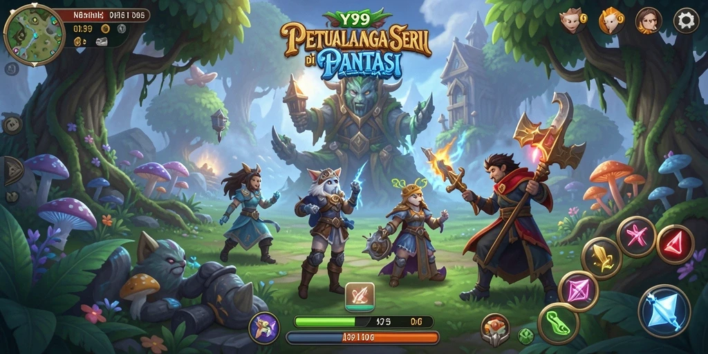 Tampilan utama gameplay Y89 yang penuh petualangan menantang.