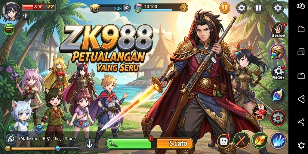 Tampilan gameplay menarik di ZK988 dengan karakter Anime.